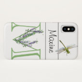 Alfabet letter M Lavendel Eucalyptus Dragonfly Case-Mate iPhone Case (Achterkant (horizontaal))