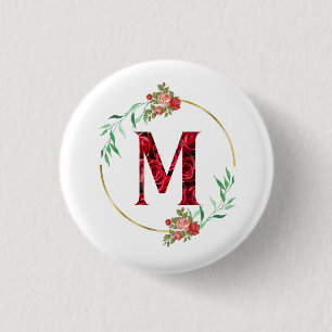 Alfabet Letter M Ronde Button 3,2 Cm