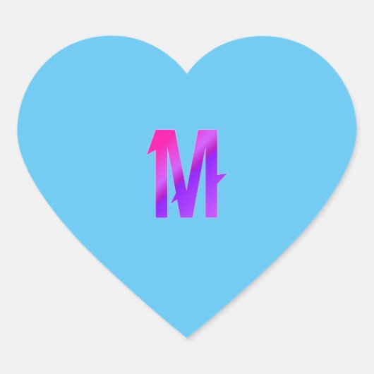 Alfabet letter M sticker. Hart Sticker (Voorkant)