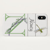 Alfabet letter N Lavendel Eucalyptus Dragonfly Case-Mate iPhone Case (Achterkant (horizontaal))