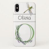 Alfabet letter O Lavendel Eucalyptus Dragonfly Case-Mate iPhone Case (Achterkant)