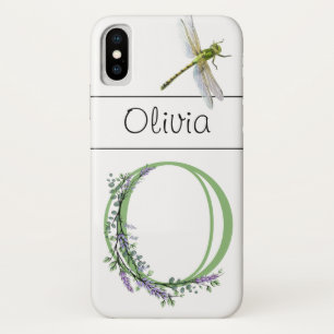 Alfabet letter O Lavendel Eucalyptus Dragonfly Case-Mate iPhone Case