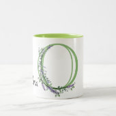Alfabet letter O, waterverf Lavendel botanisch Tweekleurige Koffiemok (Center)