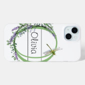 Alfabet letter O, waterverf Lavendel Dragonfly Case-Mate iPhone Case (Achterkant (horizontaal))