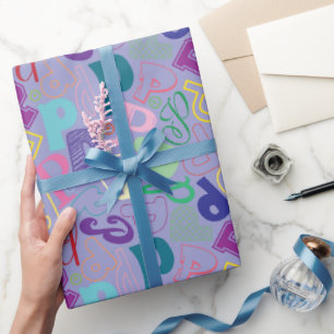 Alfabet Letter P Inpakpapier - Paars