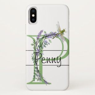Alfabet letter P, waterverf Lavendel Dragonfly Case-Mate iPhone Case