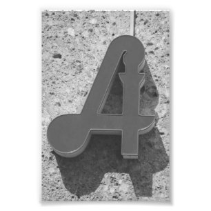 Alfabet Letter Photography A9 Black en White 4x6 Foto Afdruk