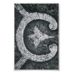 Alfabet Letter Photography C1 Black en White 4x6 Foto Afdruk