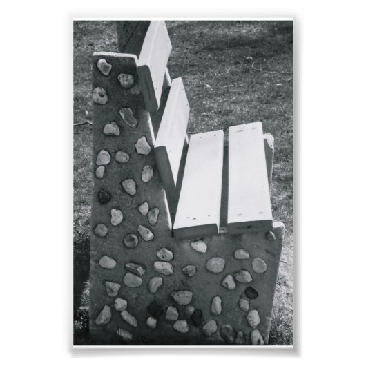 Alfabet Letter Photography L1 Black en White 4x6 Foto Afdruk (Voorkant)