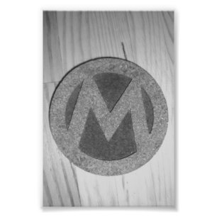 Alfabet Letter Photography M4 Black en White 4x6 Foto Afdruk