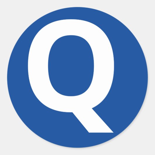 Alfabet letter "Q" Sticker (Voorkant)