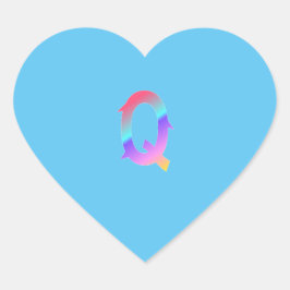 Alfabet letter Q sticker. Hart Sticker