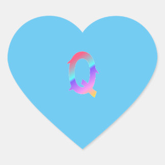Alfabet letter Q sticker. Hart Sticker