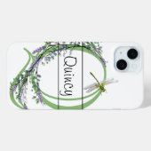 Alfabet letter Q, waterverf Lavendel Dragonfly Case-Mate iPhone Case (Achterkant (horizontaal))