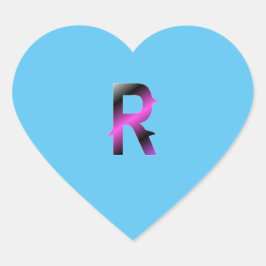Alfabet letter R sticker. Hart Sticker