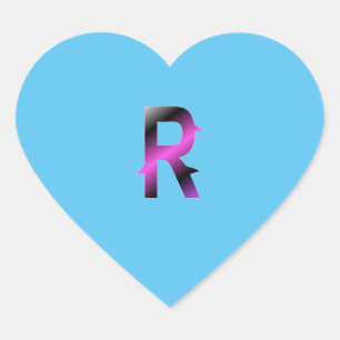 Alfabet letter R sticker. Hart Sticker