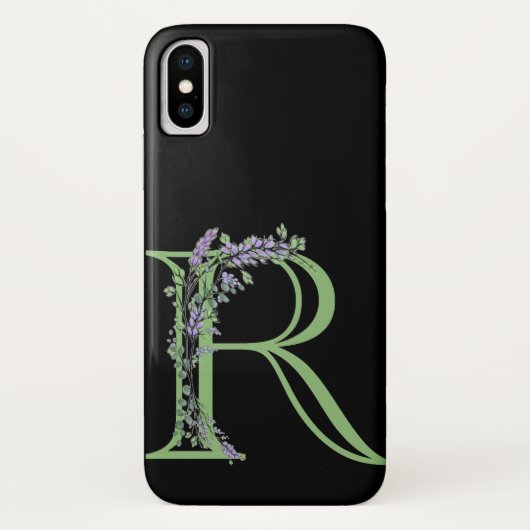 Alfabet letter R waterverf Lavendel Eucalyptus Case-Mate iPhone Case (Achterkant)