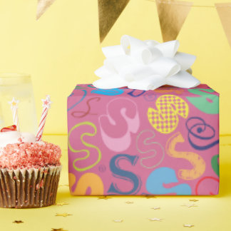 Alfabet Letter S Inpakpapier - Roze