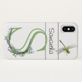 Alfabet letter S Lavendel Eucalyptus Dragonfly Case-Mate iPhone Case (Achterkant (horizontaal))