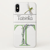 Alfabet letter T Lavendel Eucalyptus Dragonfly Case-Mate iPhone Case (Achterkant)