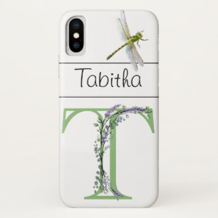 Alfabet letter T Lavendel Eucalyptus Dragonfly Case-Mate iPhone Case