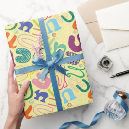 Alfabet Letter U Inpakpapier - Geel