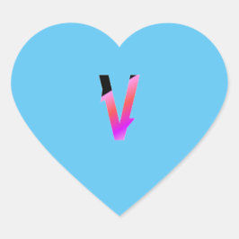 Alfabet letter V sticker. Hart Sticker