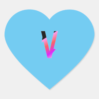 Alfabet letter V sticker. Hart Sticker