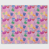 Alfabet Letter W Inpakpapier - Roze (Vlak)