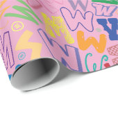 Alfabet Letter W Inpakpapier - Roze (Rol Hoek)
