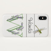 Alfabet letter W Lavendel Eucalyptus Dragonfly Case-Mate iPhone Case (Achterkant (horizontaal))