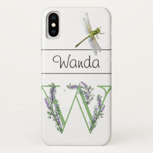 Alfabet letter W Lavendel Eucalyptus Dragonfly Case-Mate iPhone Case