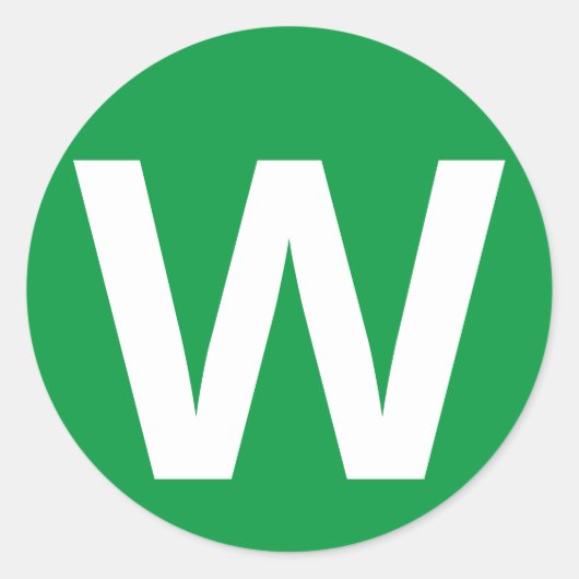 Alfabet letter "W" Sticker (Voorkant)