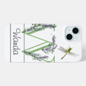 Alfabet letter W, waterverf Lavendel Dragonfly Case-Mate iPhone Case (Achterkant (horizontaal))
