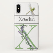 Alfabet letter X Lavendel Eucalyptus Dragonfly Case-Mate iPhone Case (Achterkant)