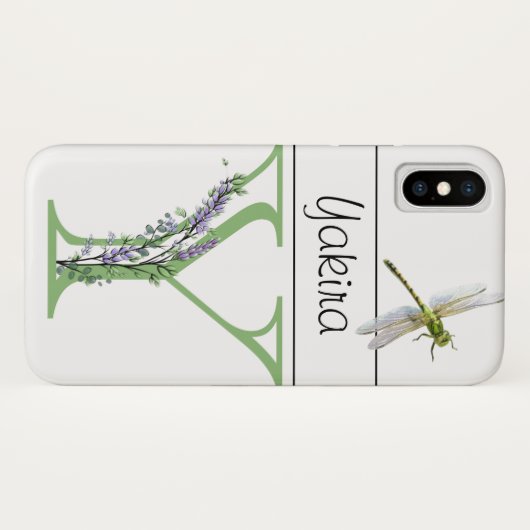 Alfabet letter Y Lavendel Eucalyptus Dragonfly Case-Mate iPhone Case (Achterkant (horizontaal))