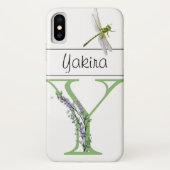 Alfabet letter Y Lavendel Eucalyptus Dragonfly Case-Mate iPhone Case (Achterkant)