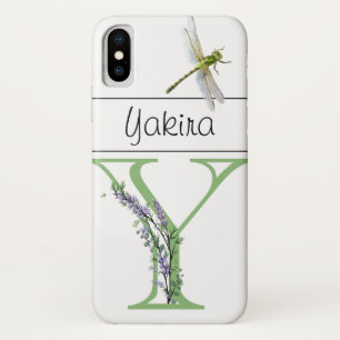 Alfabet letter Y Lavendel Eucalyptus Dragonfly Case-Mate iPhone Case