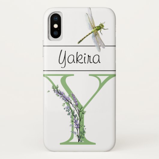 Alfabet letter Y Lavendel Eucalyptus Dragonfly Case-Mate iPhone Case (Achterkant)