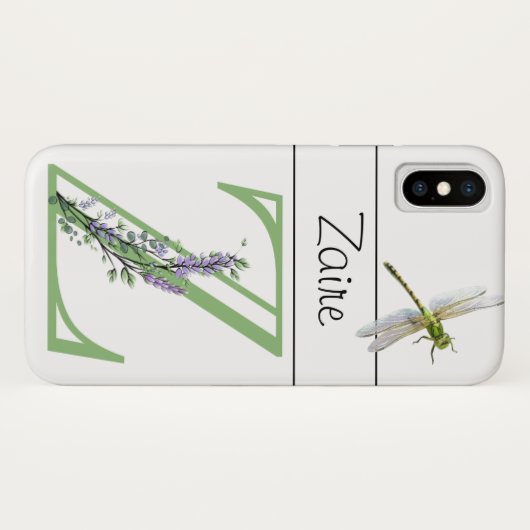 Alfabet letter Z Lavendel Eucalyptus Dragonfly Case-Mate iPhone Case (Achterkant (horizontaal))