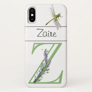 Alfabet letter Z Lavendel Eucalyptus Dragonfly Case-Mate iPhone Case