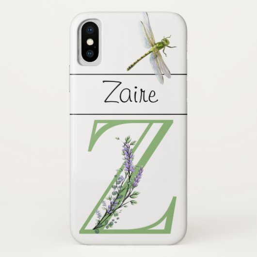 Alfabet letter Z Lavendel Eucalyptus Dragonfly Case-Mate iPhone Case (Achterkant)