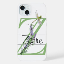 Alfabet letter Z, waterverf Lavendel Dragonfly