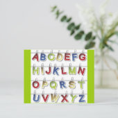 Alfabet Letters (4) Briefkaart (Staand voorkant)