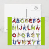 Alfabet Letters (4) Briefkaart (Voorkant / Achterkant)