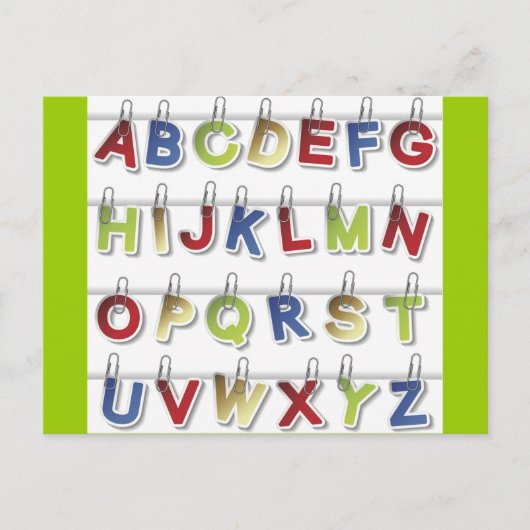 Alfabet Letters (4) Briefkaart (Voorkant)