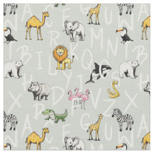 Alfabet letters abc baby dieren kleuter leren stof