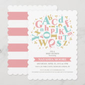 Alfabet Letters Baby shower Uitnodiging (Voorkant / Achterkant)