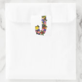 Alfabet letters bloemen vierkante sticker (Tas)