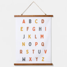 alfabet. letters. Houten wandtapijt hanger